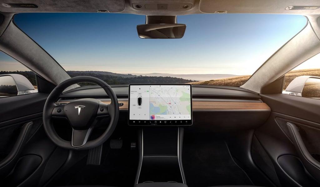 No instrument cluster. Photos: Tesla