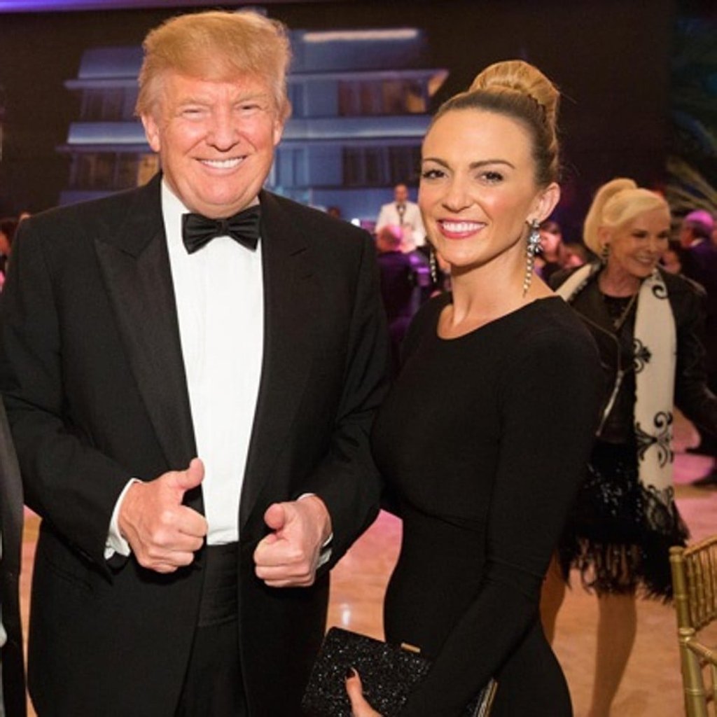 US President Donald Trump with Lynn Aronberg, in a photo posted to Aronberg's website. Photo: Lynnaronberg.com