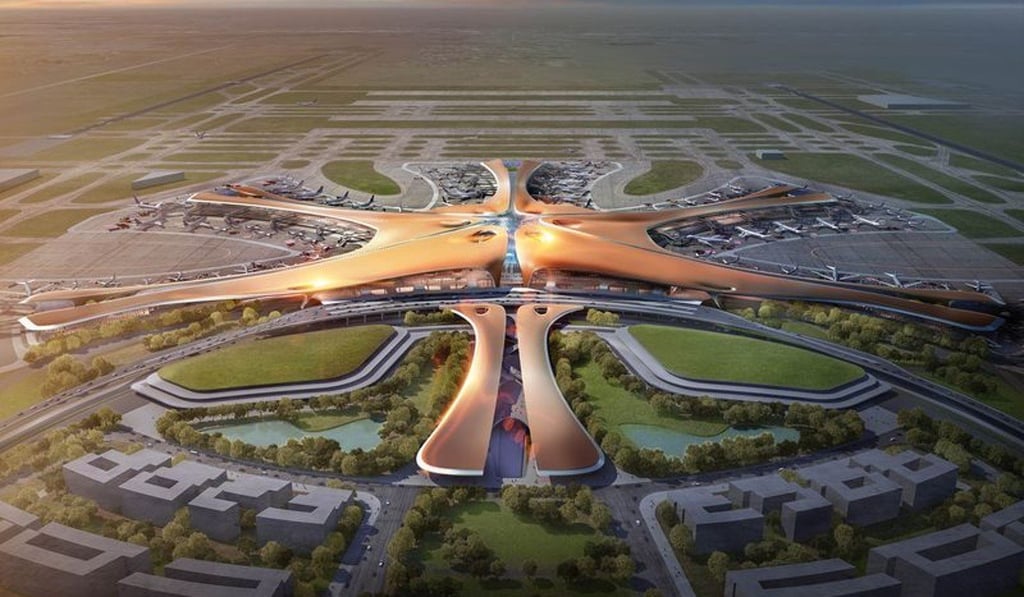 An artist rendition of the Beijing New Airport Terminal building. An artist rendition of the Beijing New Airport Terminal building.