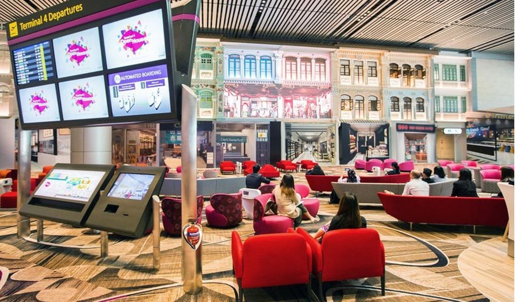 raditional Singaporean Peranakan houses are mocked up as part of an interior display in the Heritage Zone of Changi Airport’s new Terminal 4. raditional Singaporean Peranakan houses are mocked up as part of an interior display in the Heritage Zone of Changi Airport’s new Terminal 4.