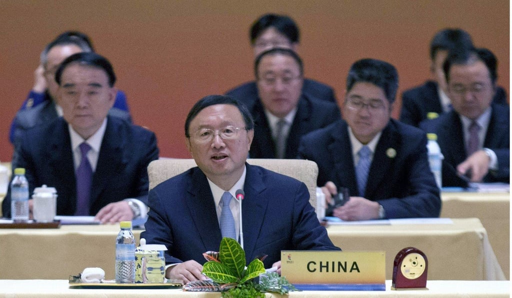 Chinese State Councillor Yang Jiechi hosts the seventh meeting of BRICS in Beijing earlier this month. China’s hardball tactics over the Doklam border dispute risk making an enemy of India, an expert said. Photo: EPA