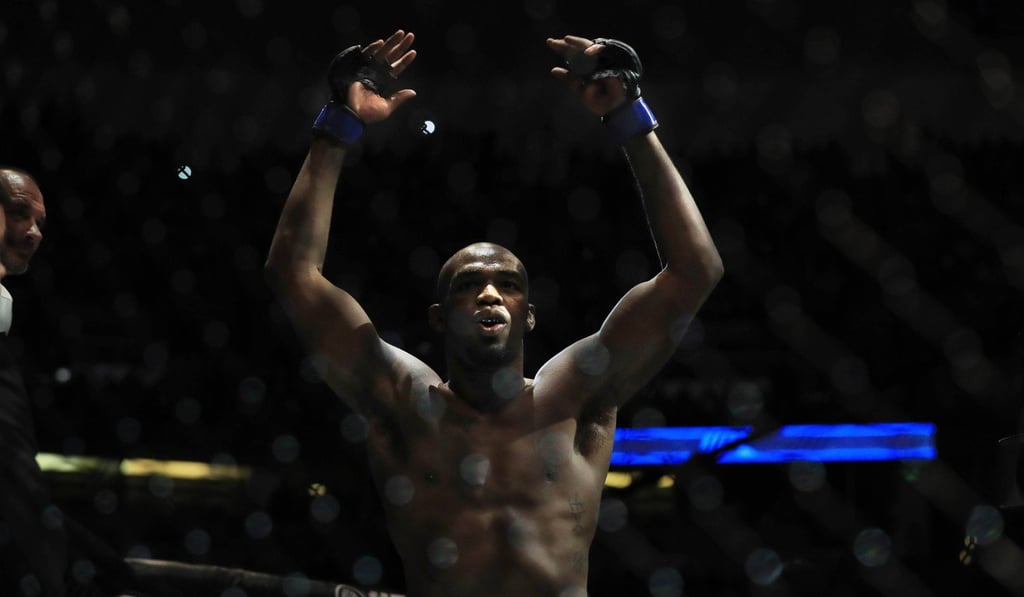 Jon Jones stands in the Octagon prior to his bout against Daniel Cormier. Photo: AFP