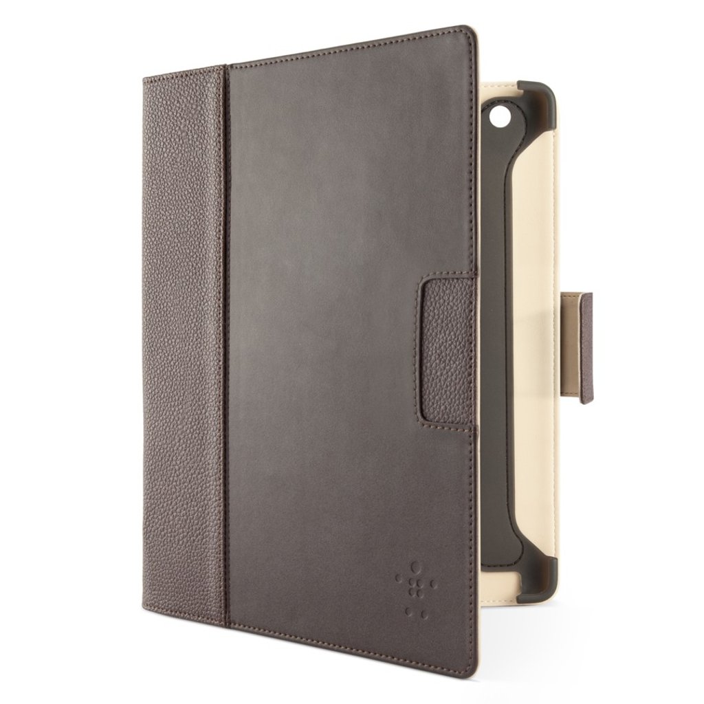 Belkin Cinema Leather Folio Case can be used to create multiple viewing angles. Belkin Cinema Leather Folio Case can be used to create multiple viewing angles.