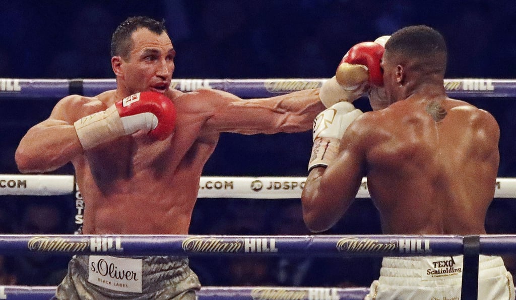 Wladimir Klitschko lands a punch against Britain’s Anthony Joshua during their bout at Wembley in April. Photo: AP Wladimir Klitschko lands a punch against Britain’s Anthony Joshua during their bout at Wembley in April. Photo: AP