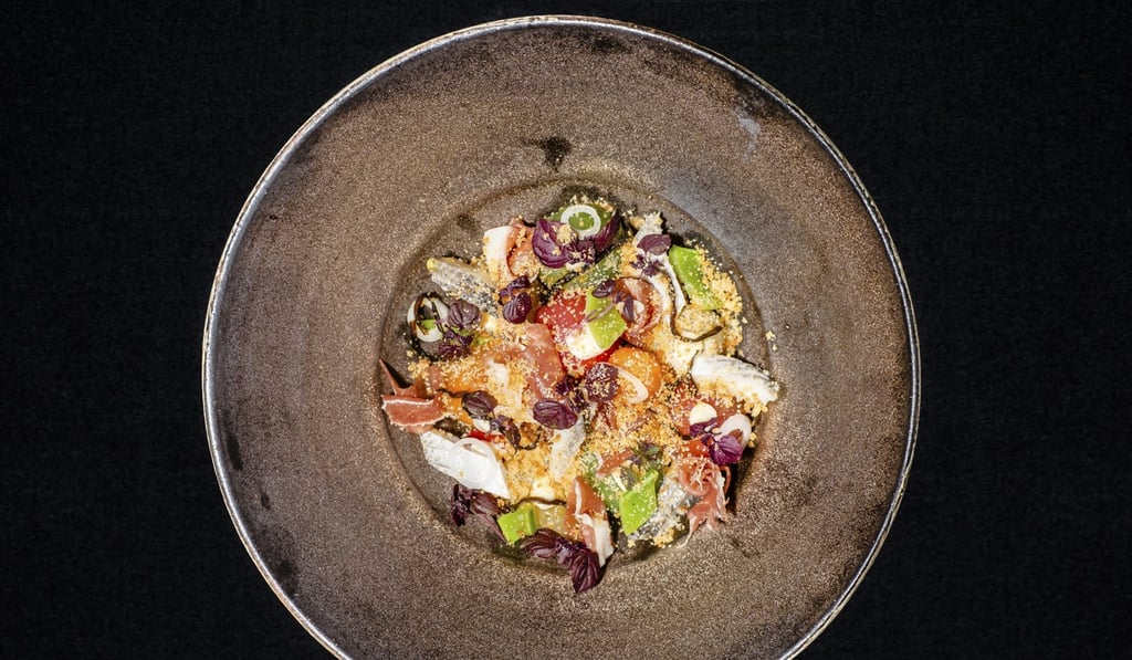 Kumamoto tomatoes with bellota ham.