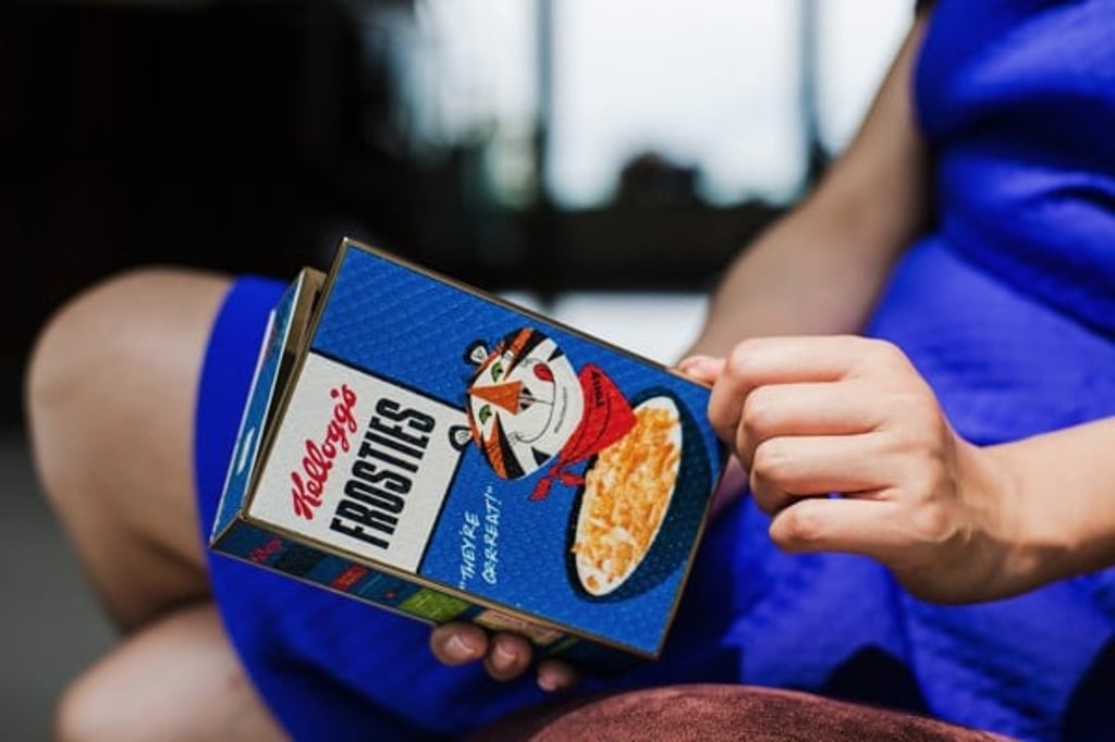 An Anya Hindmarch Frosties clutch.