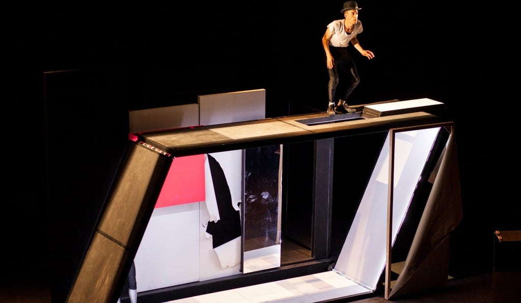 Actor-dancer-clown Martin Zimmermann on set