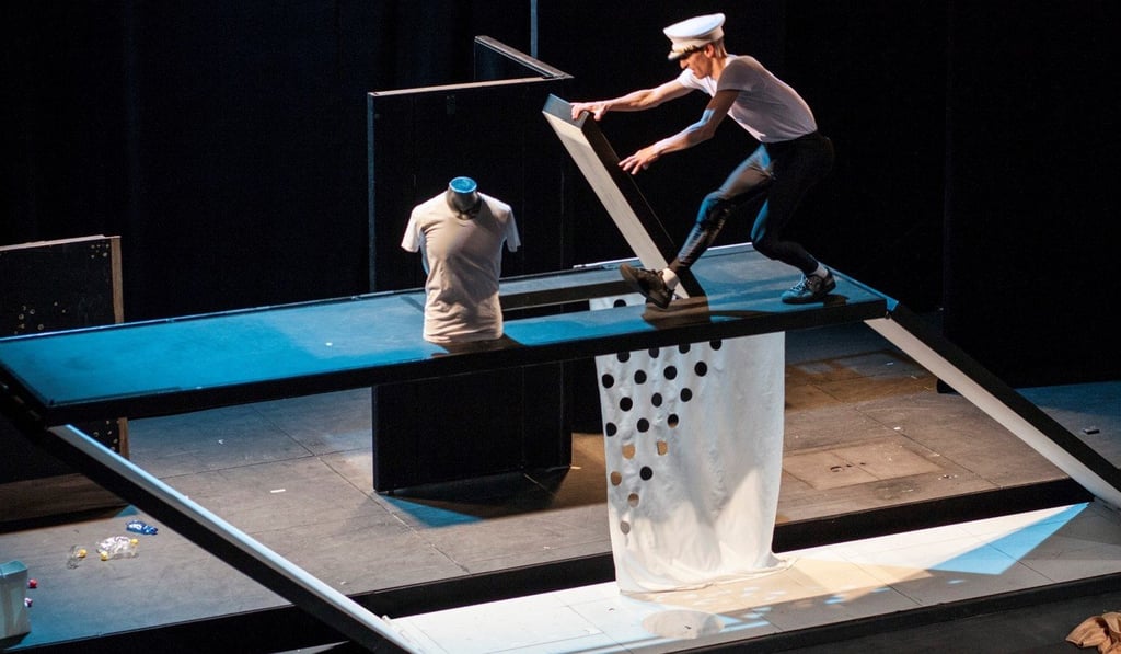 Swiss choreographer and physical actor Martin Zimmermann performs Hallo.