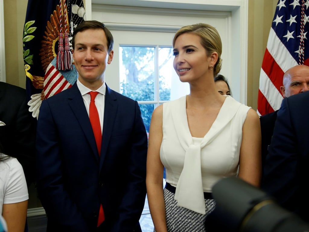 White House senior adviser Jared Kushner and special adviser Ivanka Trump in the Oval Office on July 31. Photo: Reuters