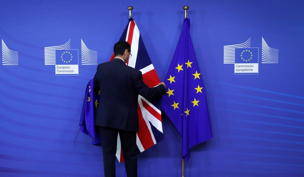 Flags are arranged at the EU Commission headquarters in Brussels on July 17, ahead of the first full round of talks on the terms of Brexit, Britain's withdrawal from the European Union. Asean will never face a Brexit. Its fundamental promise to its members is that it does not challenge their sovereignty. Photo: Reuters