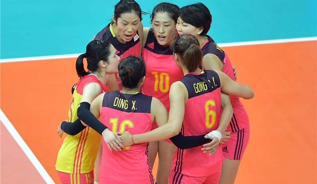 China women's volleyball team encourage each other during the World Grand Prix finals in Nanjing. Photo: FIVB China women's volleyball team encourage each other during the World Grand Prix finals in Nanjing. Photo: FIVB