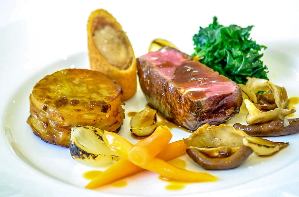 Dry aged beef on Skye's first anniversary menu by chef Lee Adams and Gary Rhodes