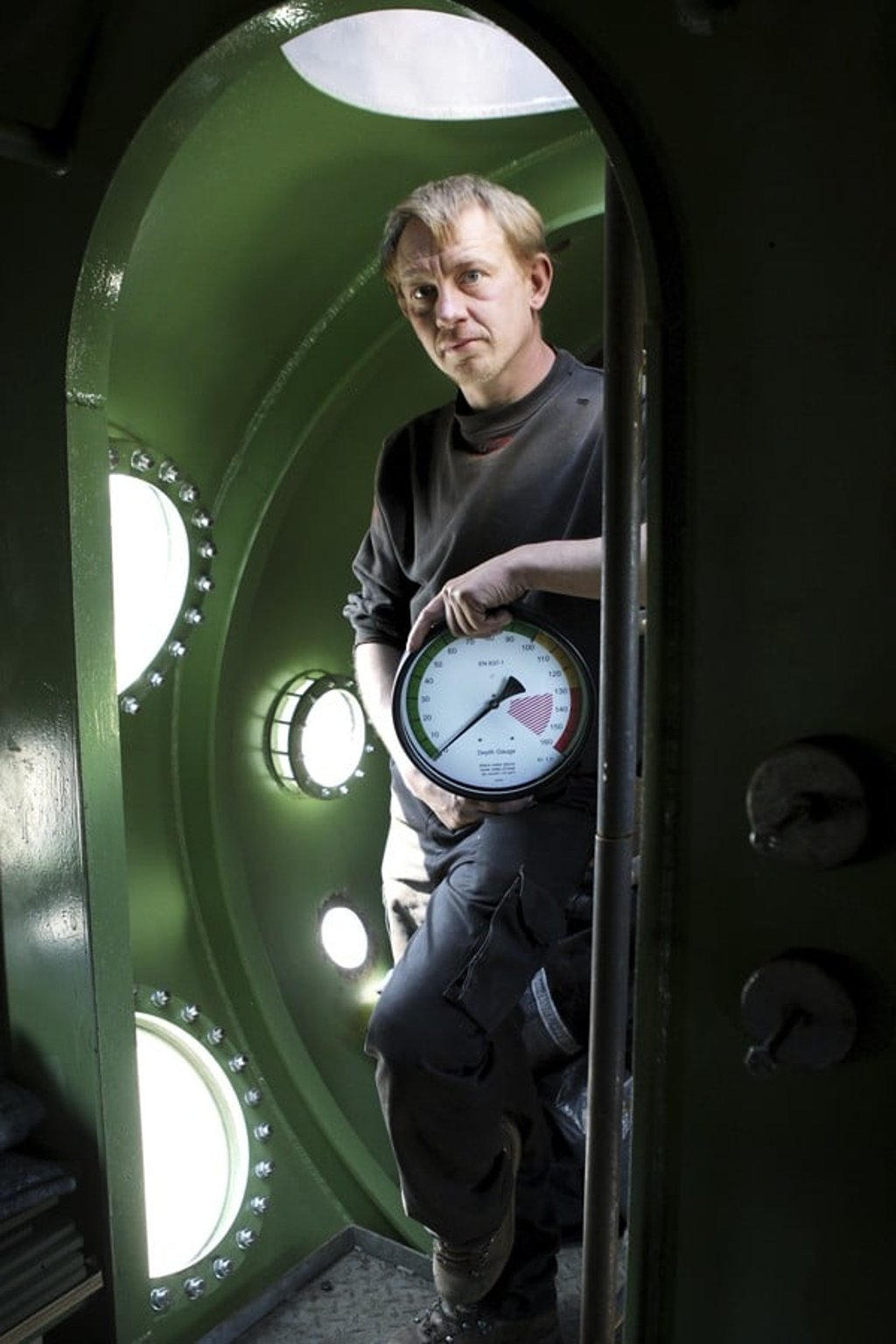 An April, 2008 photo of submarine owner Peter Madsen inside his vessel. Photo: AP
