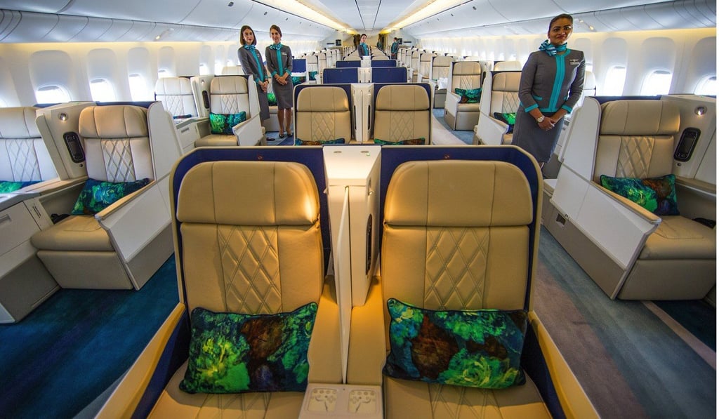 Each seat on Crystal Cruises new VIP jetliner, a Boeing 777-200LR, includes a fold out bed and a 24 inch TV. Photo: TNS