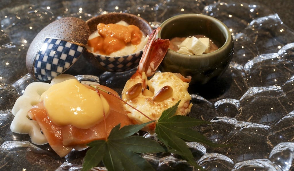 Tempura Taki’s appetiser course. Photo: Edward Wong
