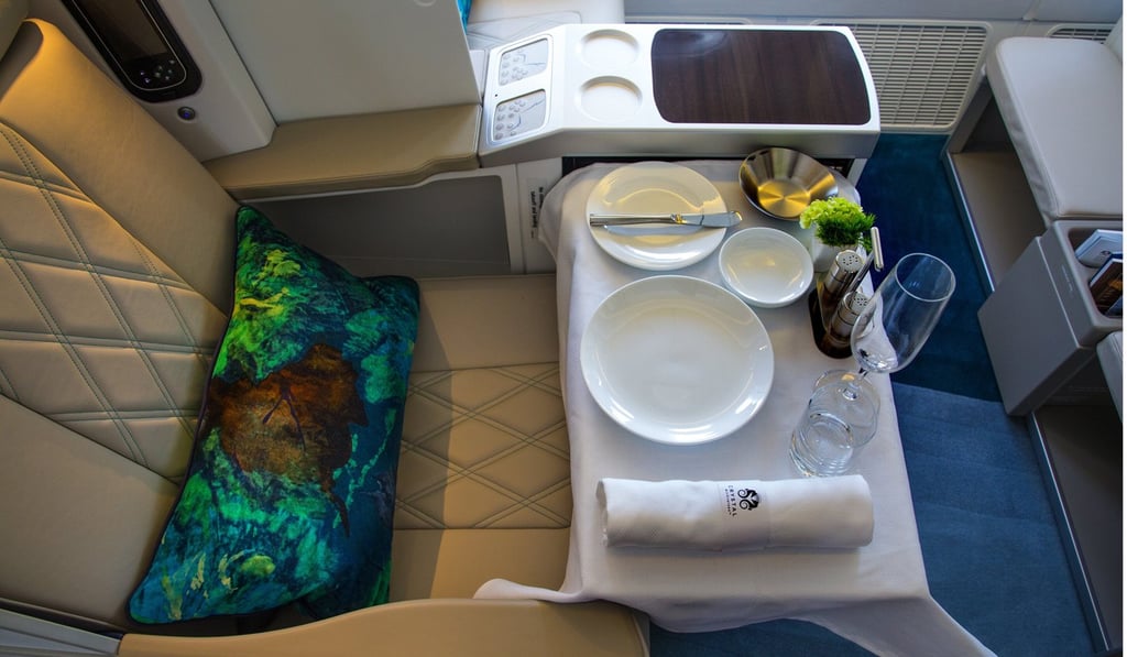 Each seat on Crystal Cruises new VIP jetliner, a Boeing 777-200LR, includes a fold out bed and a 24 inch TV. Photo: TNS