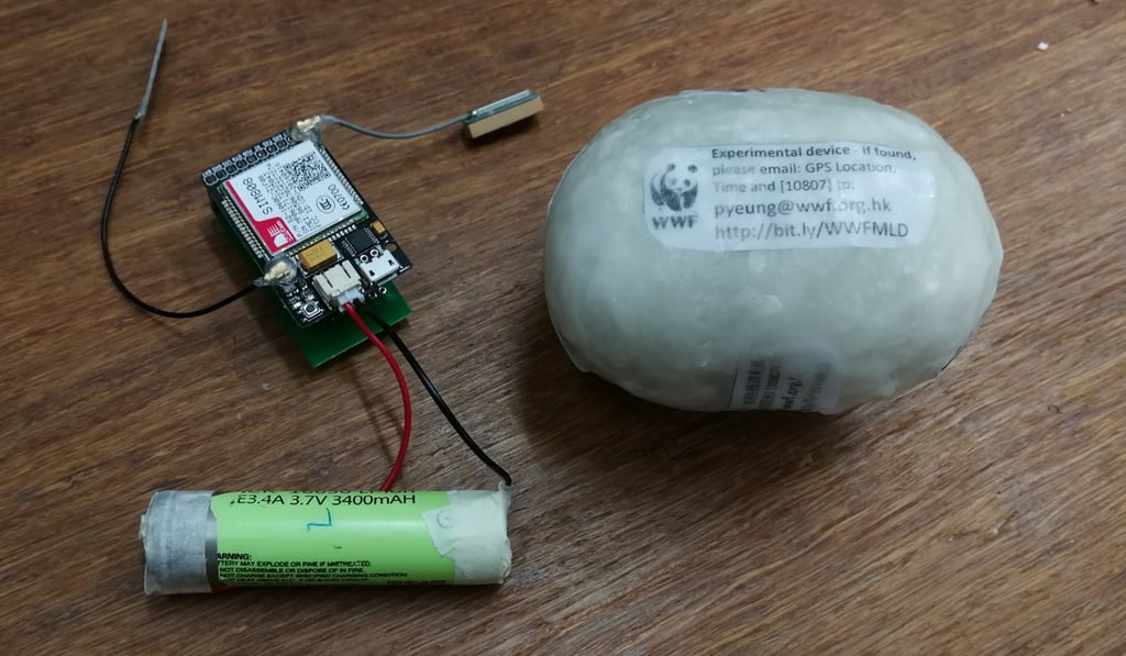 The waterproof balls each carried a 3G mobile SIM card. Photo: Handout