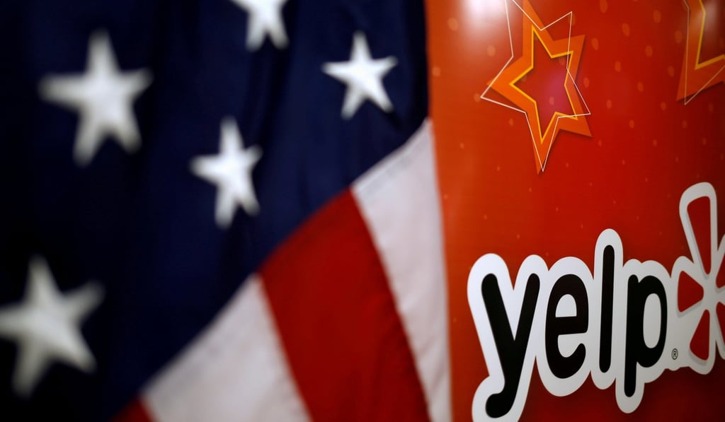 The Yelp logo is seen in their offices in Chicago, Illinois. Photo: Reuters