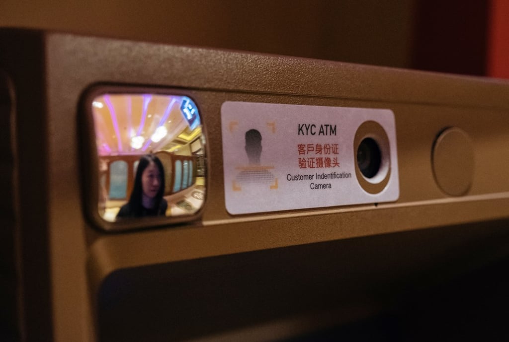 A facial recognition device on an ATM in Macau. Photo: Bloomberg