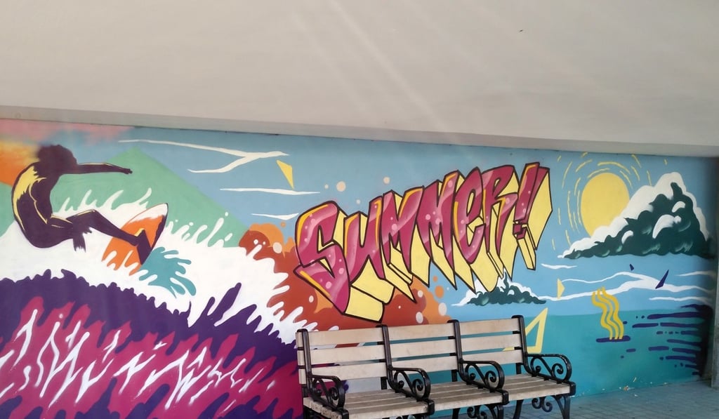 Graffiti art at Amin'Arte NAM VAN, an initiative by the Macau government to make the Lakeside Plaza by Nam Van Lake into an art, leisure and dining hub.