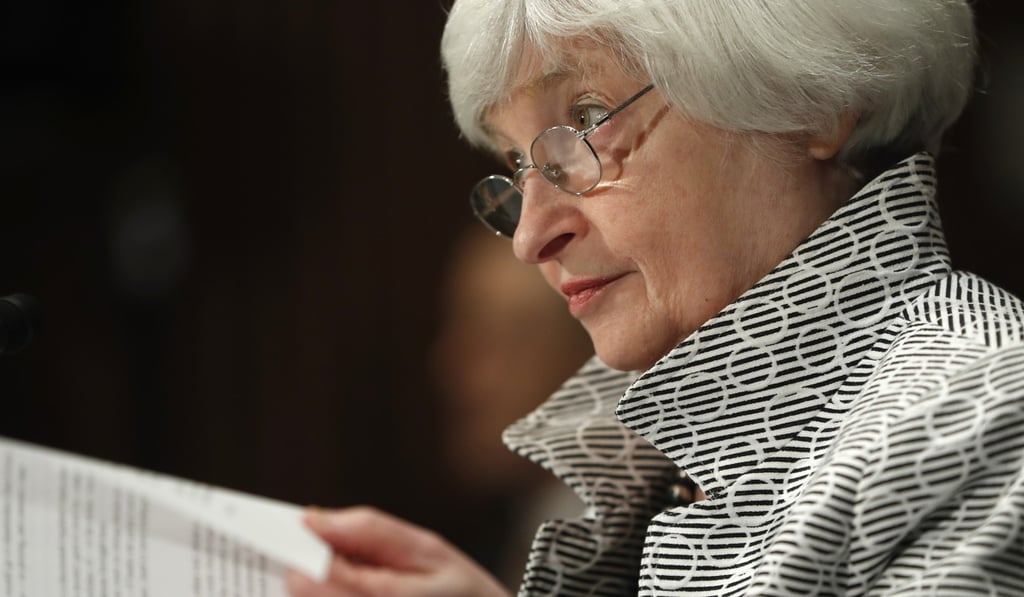 Federal Reserve Chair Janet Yellen testifies on Capitol Hill in Washington, before the Senate Banking Committee. Photo: AP