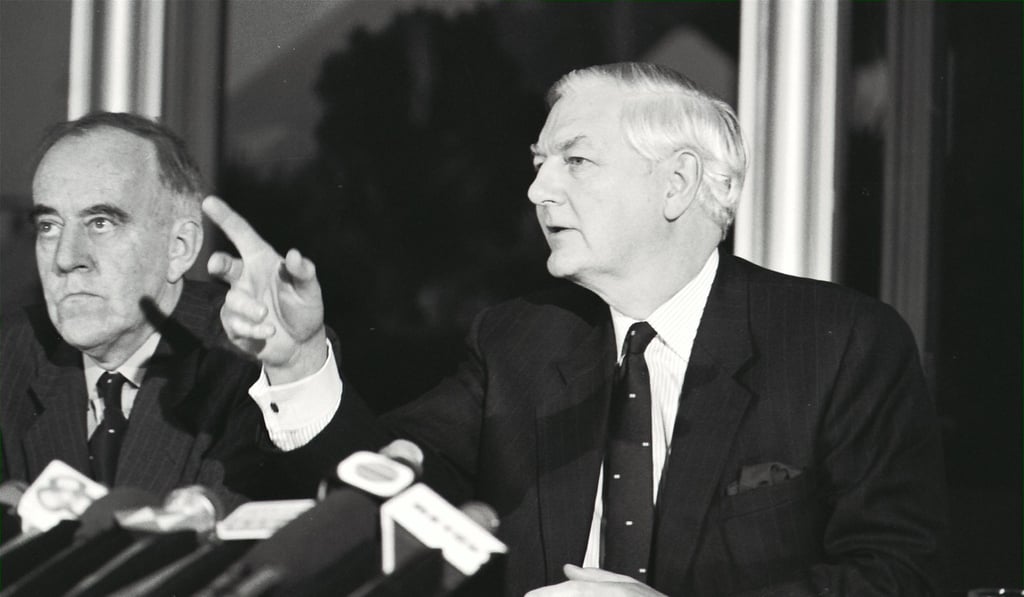 William Purves, former chairman of the Hongkong and Shanghai Banking Corporation, speaking at the bank's annual general meeting in this archive image. Photo: SCMP