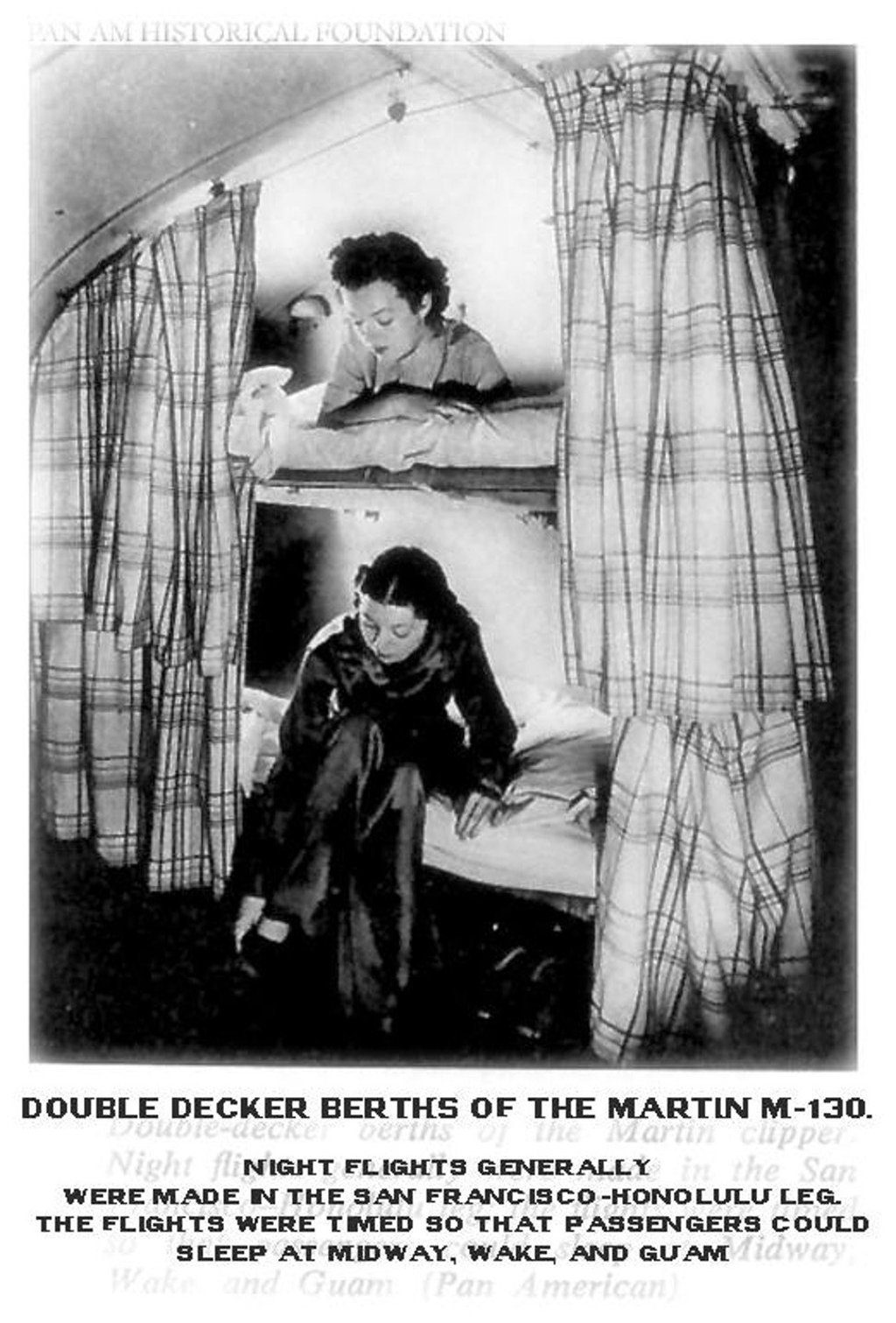 Double decker sleeper berths in Pan Am’s Martin M-130, first produced in 1935. Photo: Pan Am Historical Foundation / panam.org