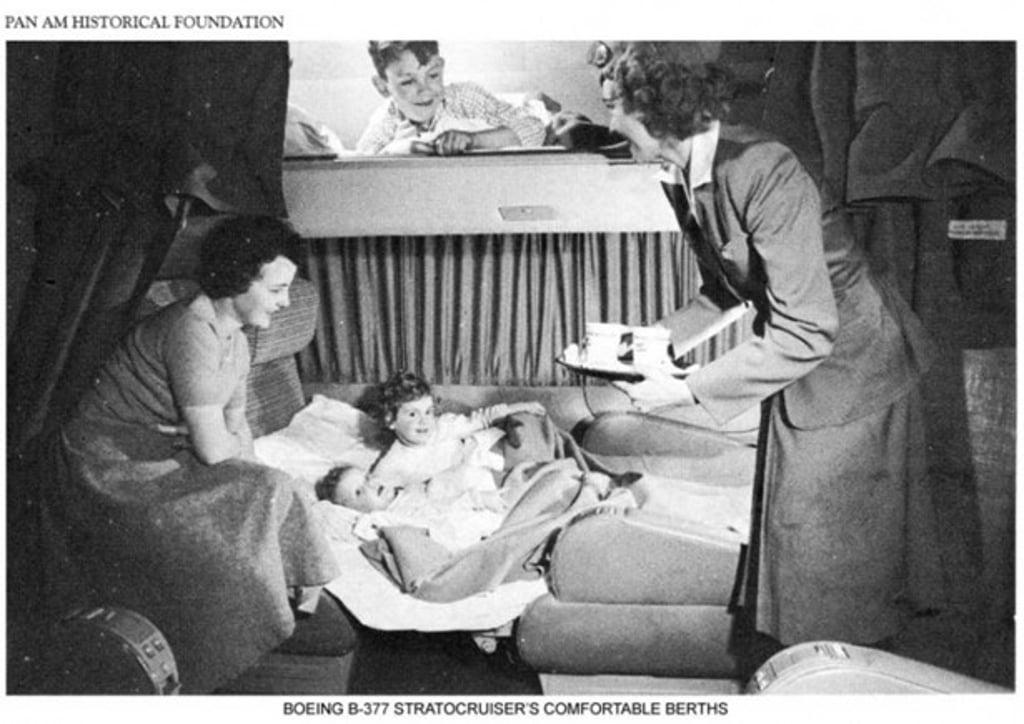 The cabin of a Pan Am Boeing 377 Stratocruiser, an aircraft released in 1940s. Photo: Pan Am Historical Foundation / panam.org