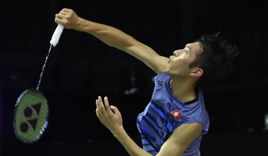 Hong Kong’s Angus Ng Ka-long returns against Belgium’s Maxime Moreels. Photo: AFP