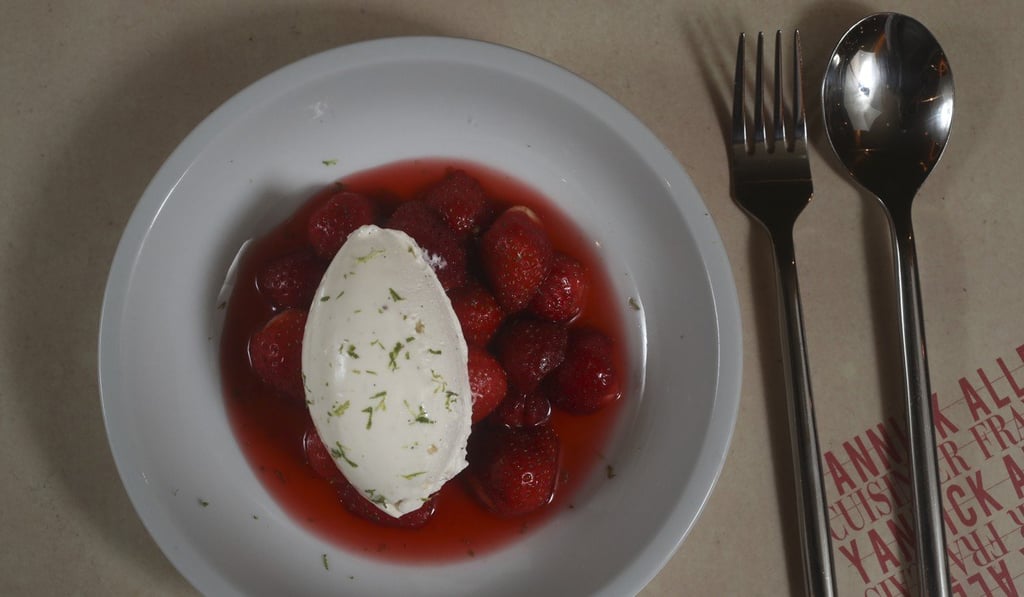 Fresh strawberries and Chantilly cream at Le Terroir Parisien. Photo: Edward Wong