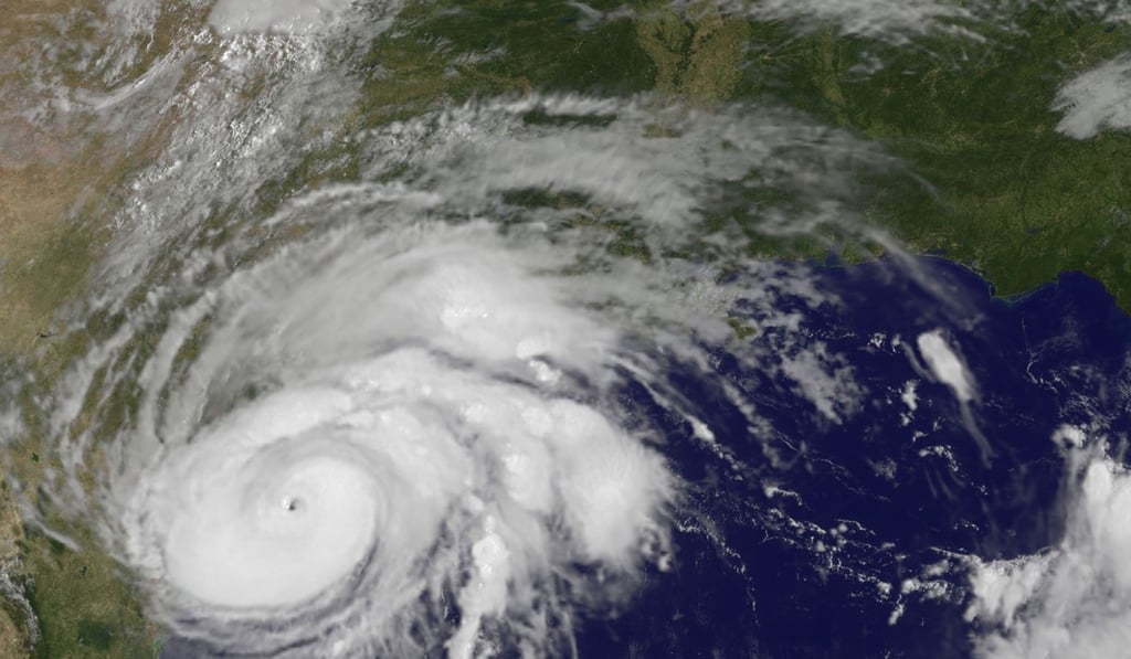 An image of Hurricane Harvey taken from a satellite on Friday, August 25, 2017. Photo: Handout via AFP