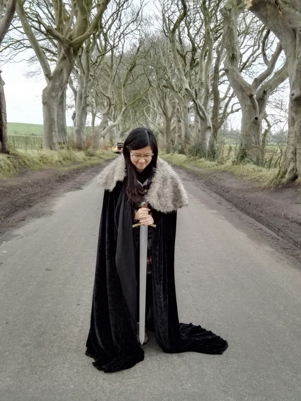 Lu Yingying recreates a scene from Game of Thrones while on location in Northern Ireland. Photo: Handout Lu Yingying recreates a scene from Game of Thrones while on location in Northern Ireland. Photo: Handout