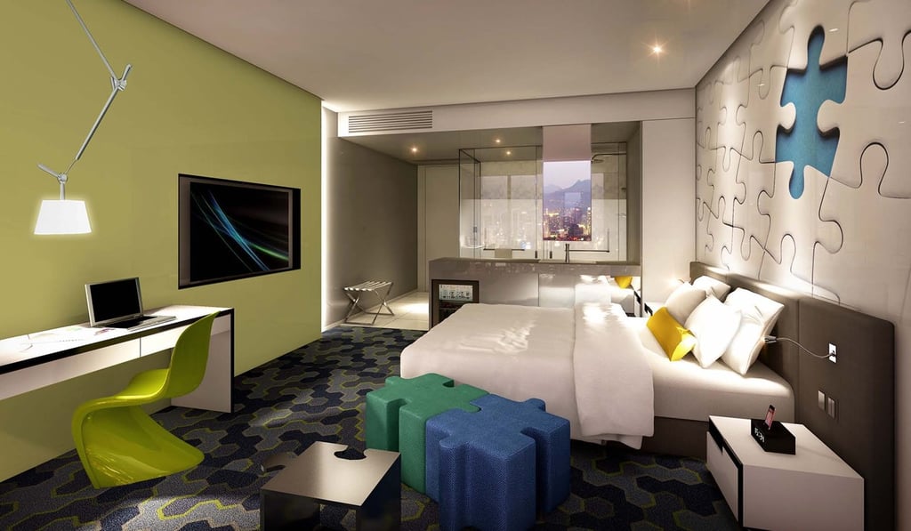 A hotel room in Ibis Styles at Seoul Dragon City.