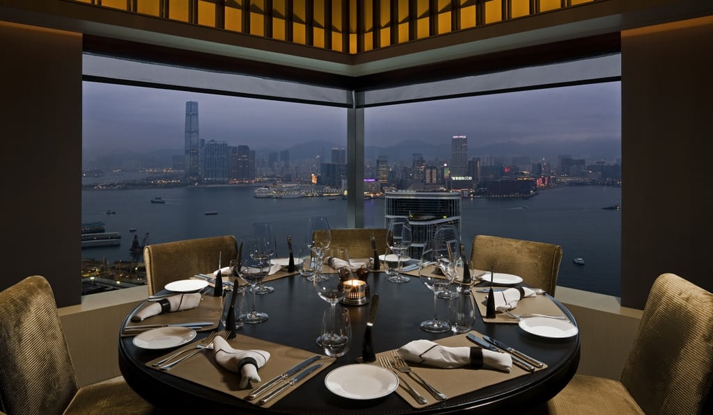 Café Grey Deluxe’s semi-private dining booth with harbour view. Photo: Café Grey Deluxe