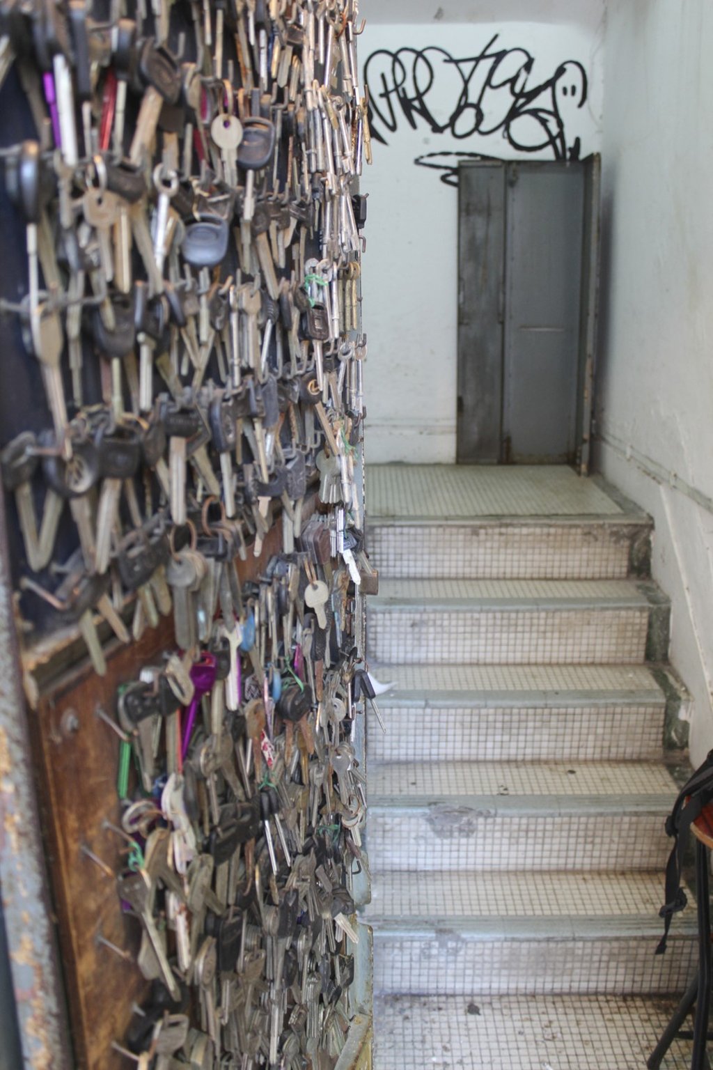 Uncut keys next to the staircase at Chi Shun Locksmiths. Photo: Olivia Chan