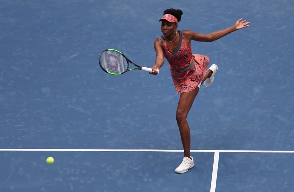 Williams returns a shot to Kuzmova on day one of the US Open. Photo: USA Today