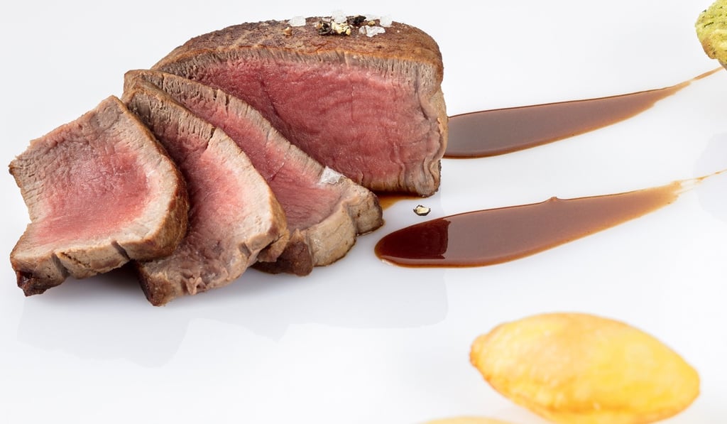 Beef tenderloin by Alexandre Polmard with red wine jus and wild mushrooms