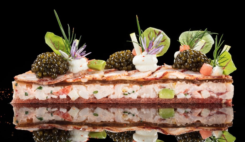 Poached Brittany lobster, watermelon and yuzu vinaigrette