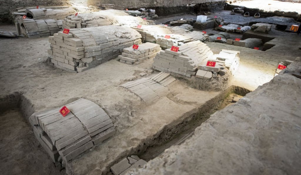 Remains of some of the graves found. Photo: Handout