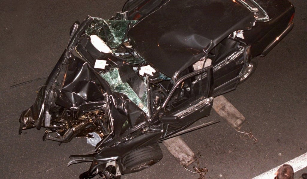 The mangled Mercedes limousine after the traffic accident that killed Diana, Princess of Wales, her companion Dodi al-Fayed and their driver in Paris. Photo: Reuters