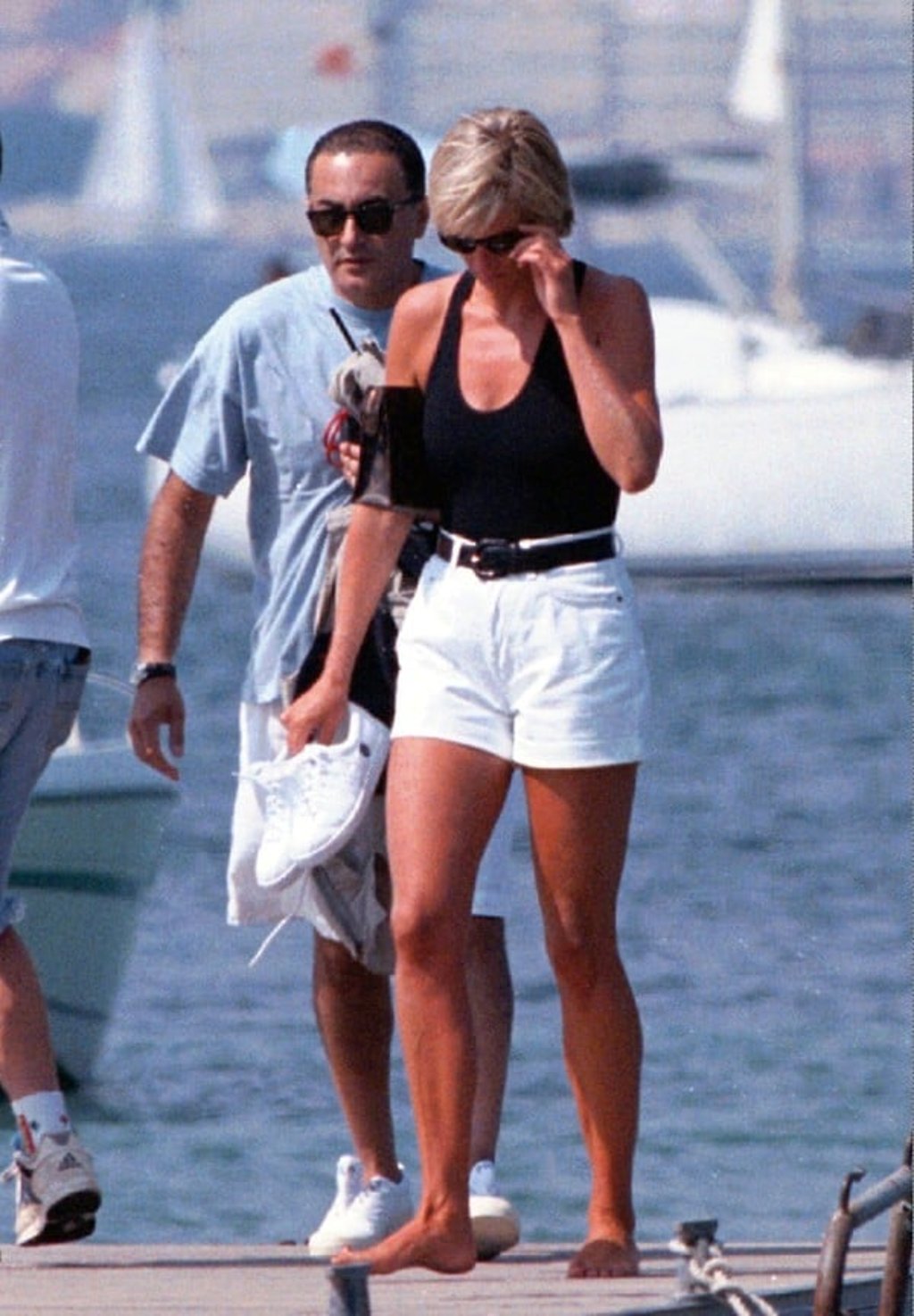 Princess Diana and Dodi Fayed in the French Riviera resort of St Tropez, on August 22, 1997. Picture: AP