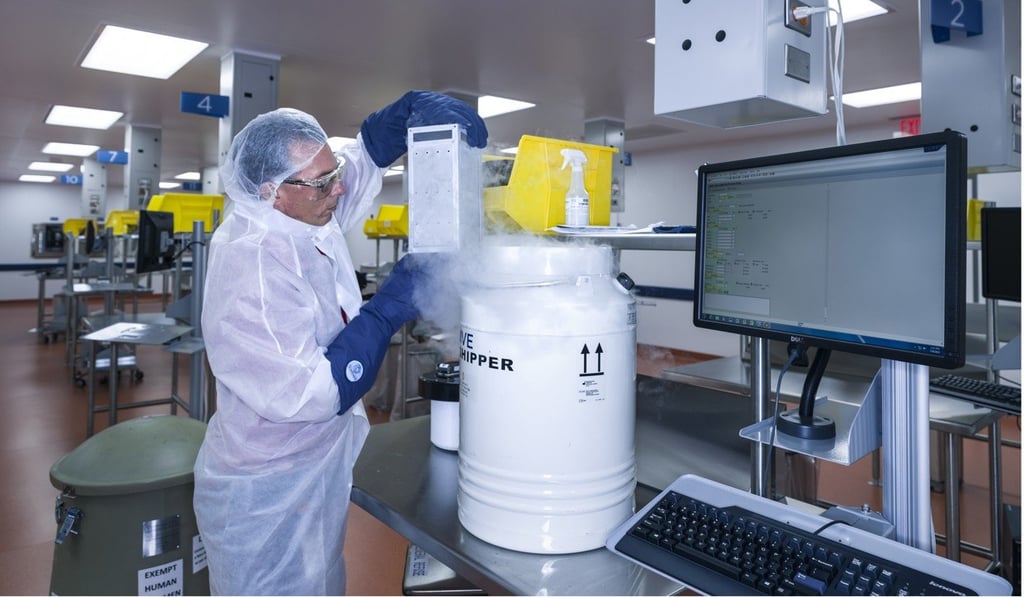 Human T-cells belonging to cancer patients arrive at a Novartis lab in Morris Plains, New Jersey. Photo: AP Human T-cells belonging to cancer patients arrive at a Novartis lab in Morris Plains, New Jersey. Photo: AP