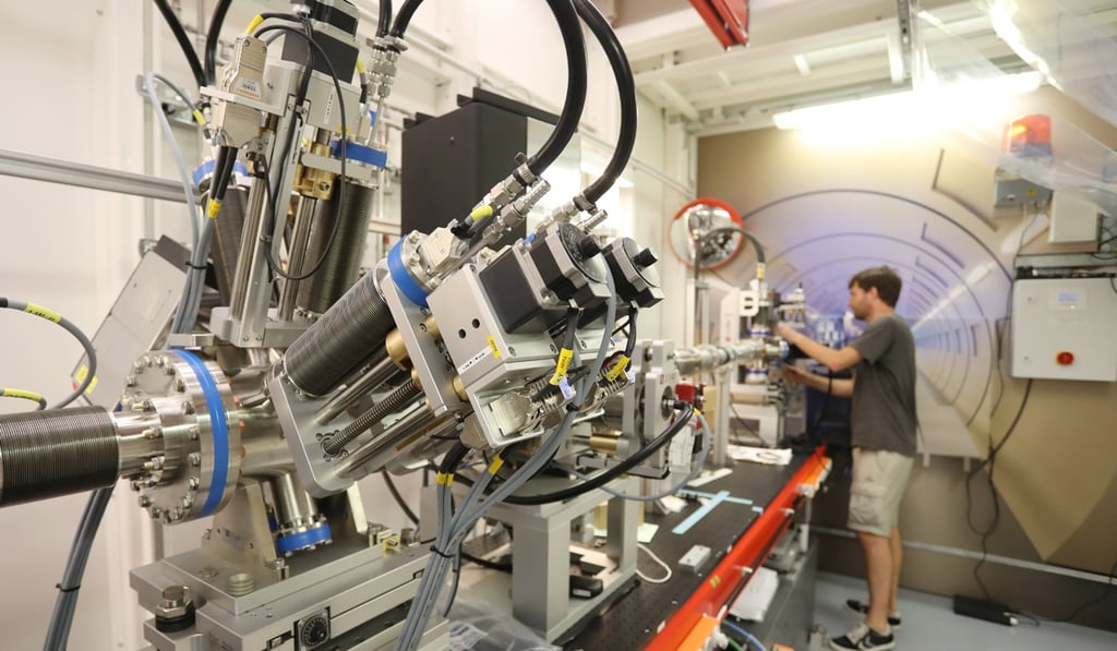 Devices in an experimentation room at the European XFEL facility in Schenefeld Hamburg. Photo: EPA