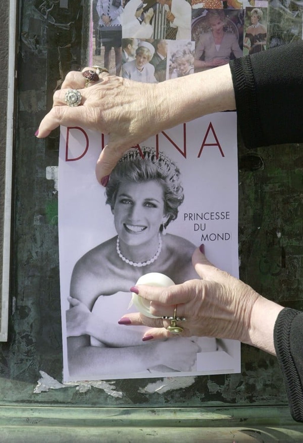 A memorial for Princess Diana at the site of the car crash in Paris. Picture: AP