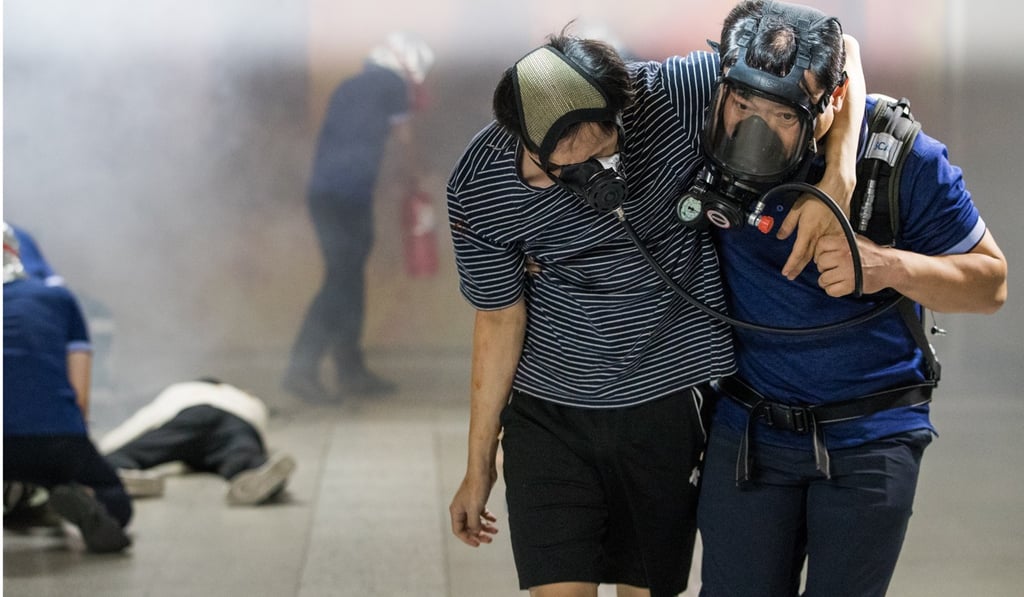 South Koreans take part in an anti-terrorism drill at a subway station in Seoul on August 22. Since the suspension of the Korean war in 1953, North Korea has held Seoul, the world’s fourth-largest metropolis, and home to roughly 25 million people, hostage. Pyongyang has thousands of artillery pieces trained on the South Korean capital. Photo: Bloomberg