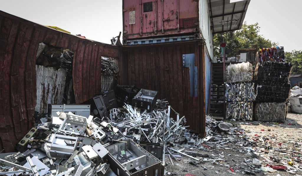 Computer parts at an e-waste dumping ground in Hong Kong’s New Territories. Photo: Bruce Yan