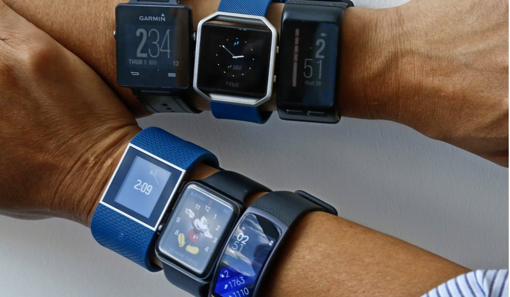 The global market for wearable tech like these fitness tracking devices grew 10 per cent in the second quarter from the same period a year earlier, IDC said. Photo: AP