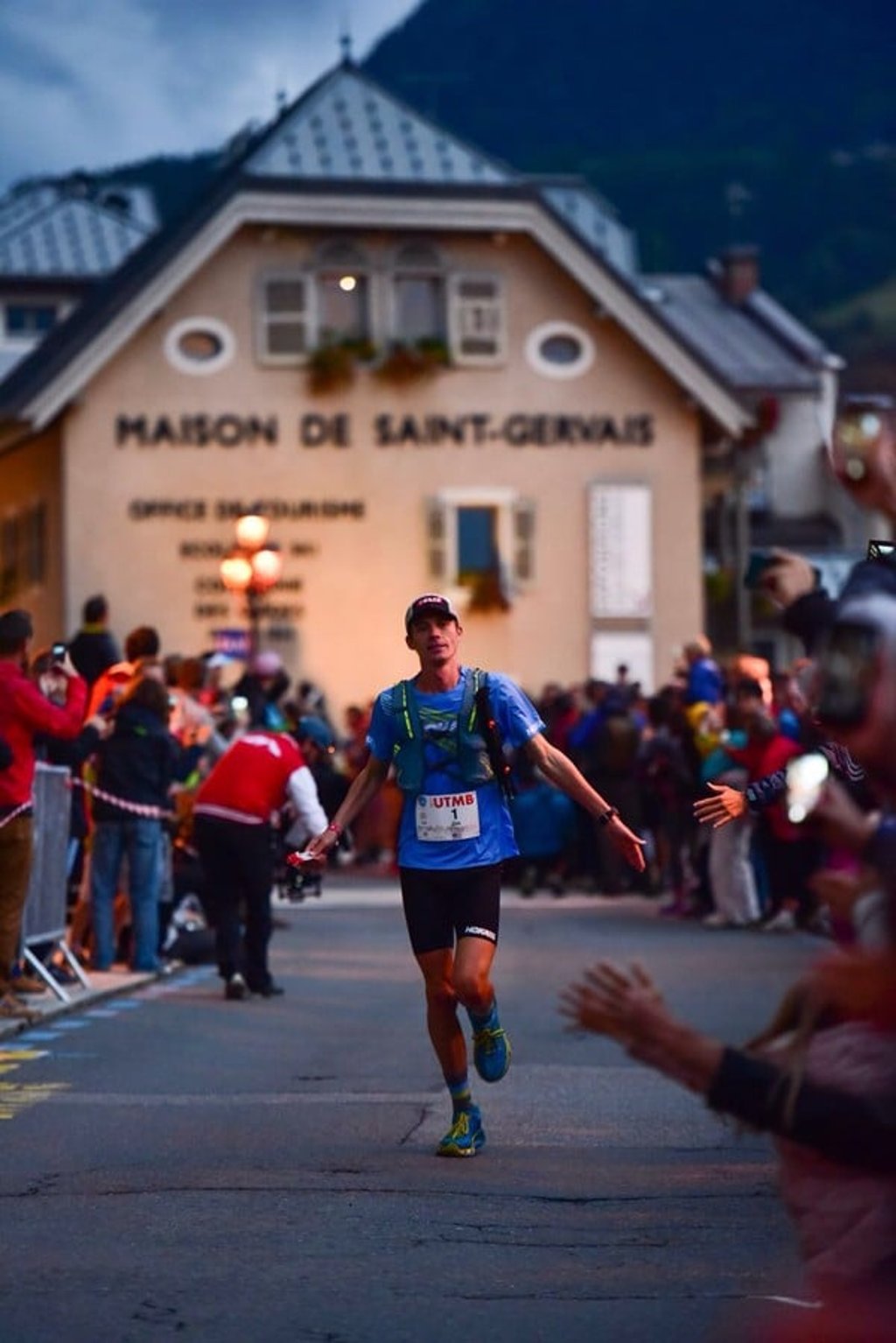 Jim Walmsley came in first at Saint Gervais but was in no rush to leave and seemed happy to take his time.