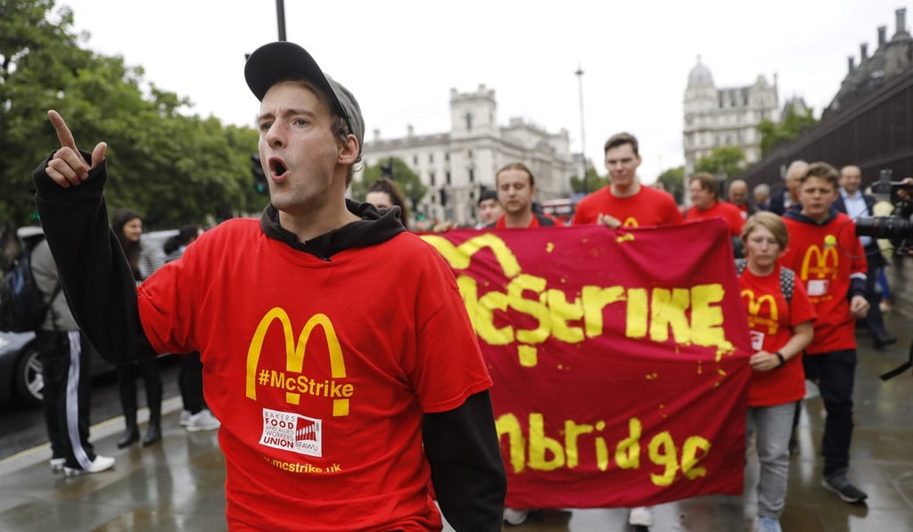 Protesters in central London. Photo: AFP