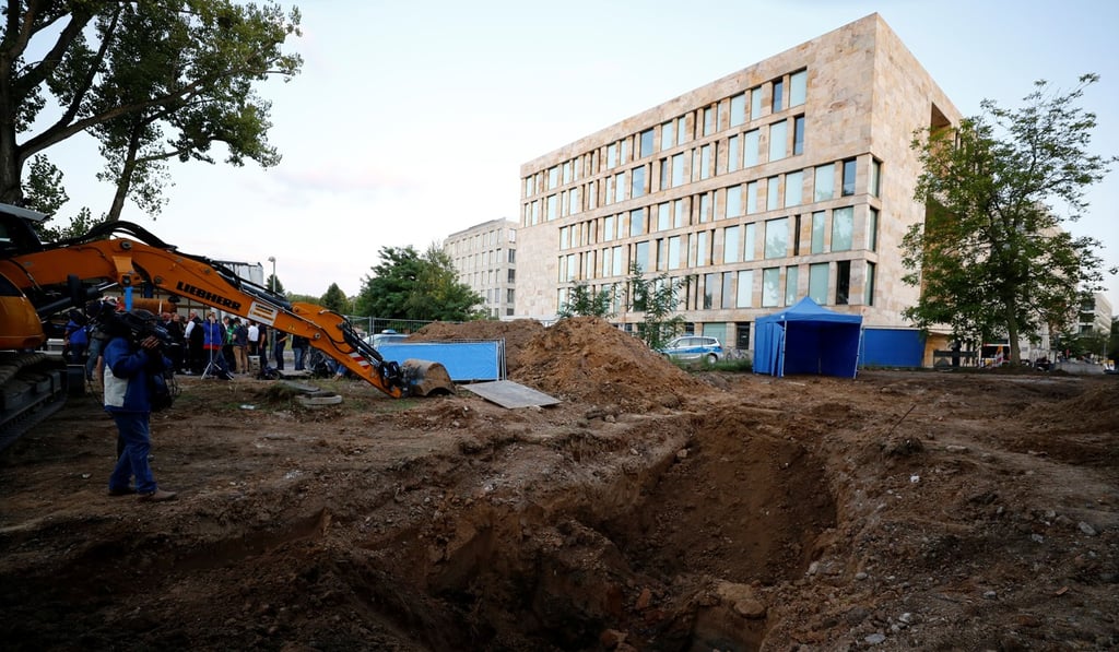 The area where the bomb was found and defused in Frankfurt. Photo: Reuters